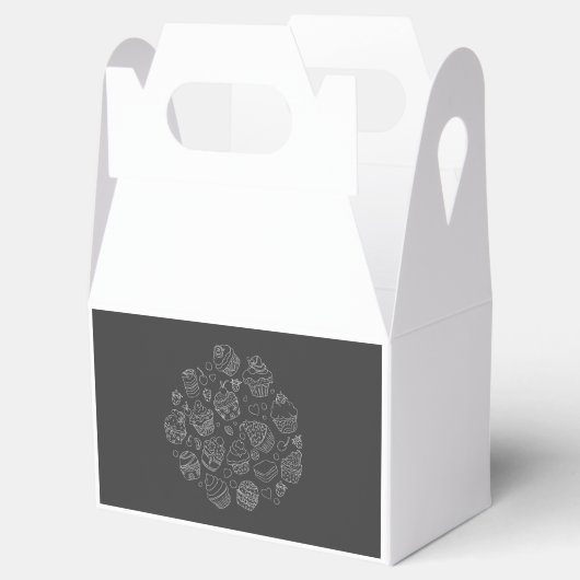 Geschenk Box mit schlichtem Cupcake Design フェイバーボックス (オープン)
