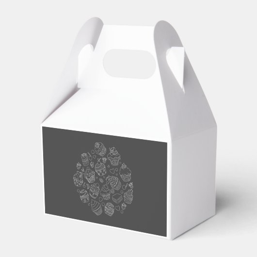 Geschenk Box mit schlichtem Cupcake Design フェイバーボックス (正面サイド)