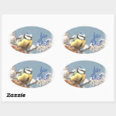 Geschenkaufkleber -  Blaumeise - Aquarell 楕円形シール (シート)