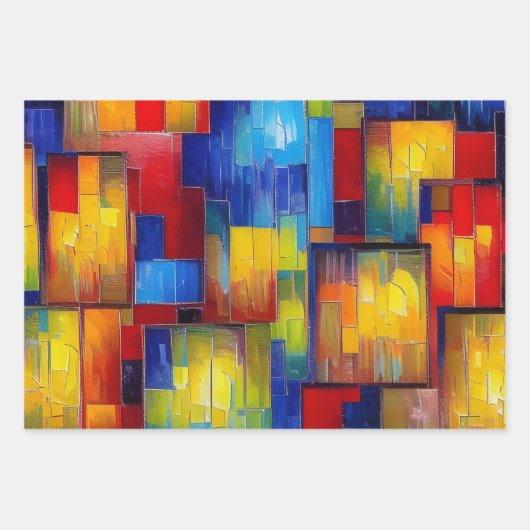 Geschenkpapier - Bunte Fenster ラッピングペーパーシート (正面)