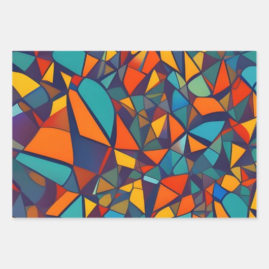 Geschenkpapier - Geometrisch ラッピングペーパーシート (正面)