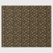 Geschenkpapier mit goldenen Weihnachtskugeln ラッピングペーパー (フラット)