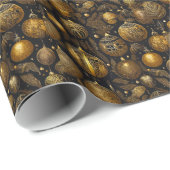 Geschenkpapier mit goldenen Weihnachtskugeln ラッピングペーパー (ロールコーナー)