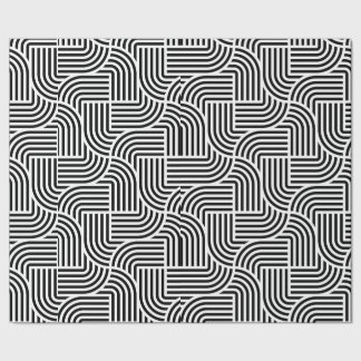 Geschenkpapier - schwarz-weiß Lienen ラッピングペーパー