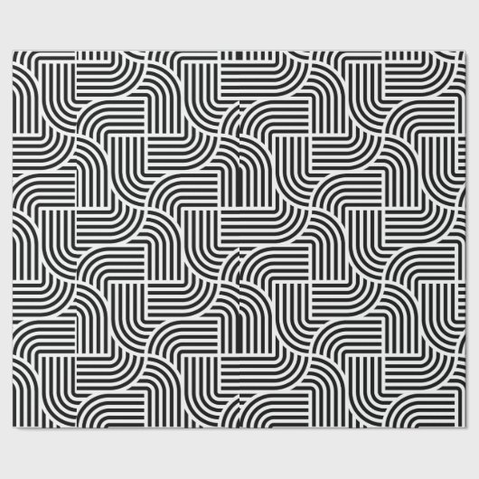Geschenkpapier - schwarz-weiß Lienen ラッピングペーパー (シーム)