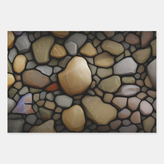 Geschenkpapier - Steine ラッピングペーパーシート (正面)