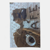 Geschirrtuch Kaffee Liebhaber Coffee Lovers Bistro キッチンタオル (縦)