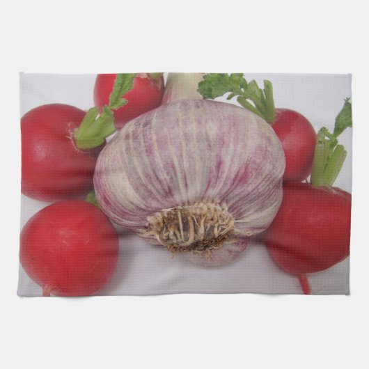 Geschirrtuch Knoblauch / Radieschen キッチンタオル (横)