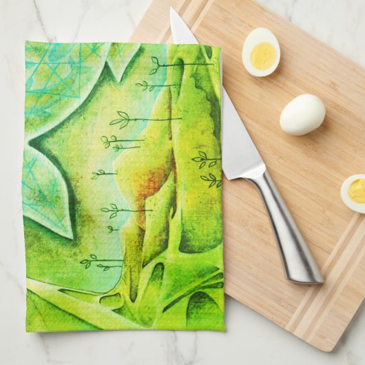 Geschirrtuch mit fantastischem Fisch キッチンタオル (四つ折り)