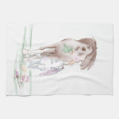 Geschirrtuch mit Osterbild, Pferd und Osterhase キッチンタオル (横)