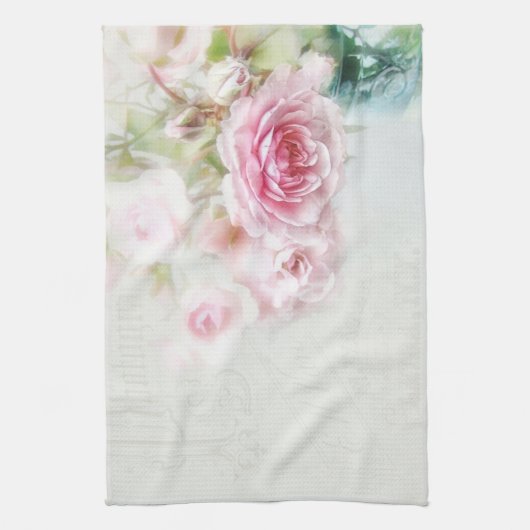 Geschirrtuch "shabby rose" キッチンタオル (縦)