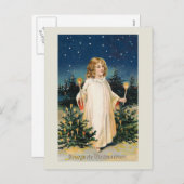 "Gesegnete Weihnachten"のヴィンテージのクリスマスカード シーズンポストカード (正面/裏面)