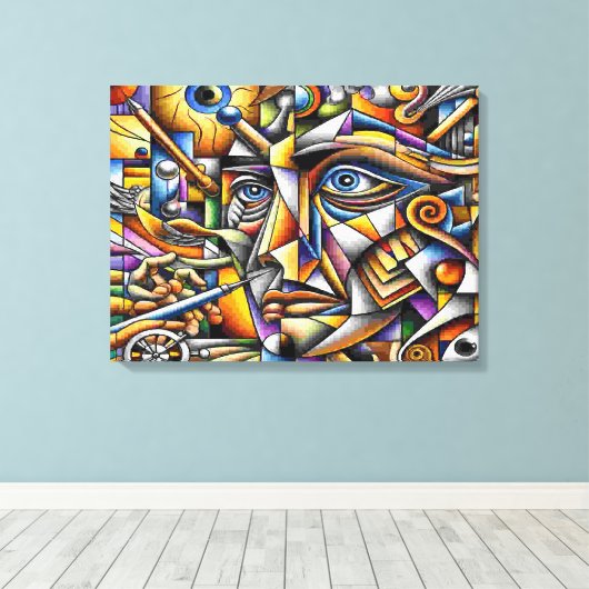 Gesicht キャンバスプリント (インサイチュ (ウッドフロア))