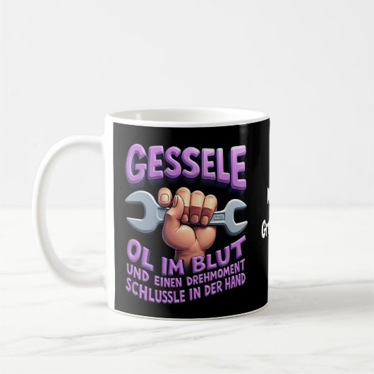 GESSELE 2025 OL IM BLUT UND EINEN DREHMOMENT コーヒーマグカップ (左)