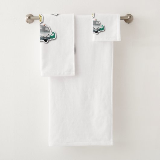 Gestaltbares Handtuch-Set mit Hebebühne-Grafik バスタオルセット (インサイチュ)