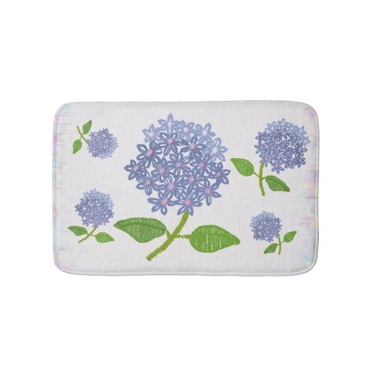 Gestickte Hortensie Badematte バスマット (正面)