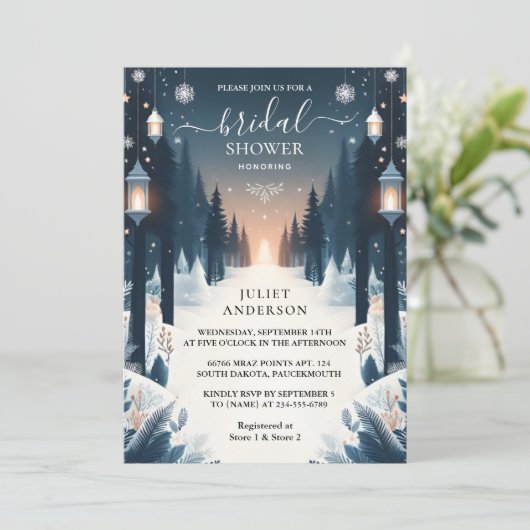 getフォレストスターズスノーブライトウィンターブライダルシャワー 招待状 (スタンド正面)