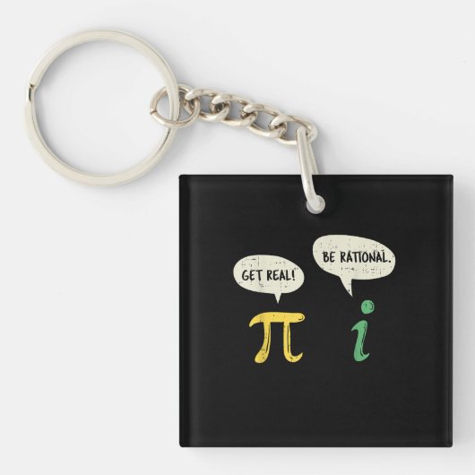 Get おもしろい Be Rational Pi演算実在先生ギーク キーホルダー (正面)