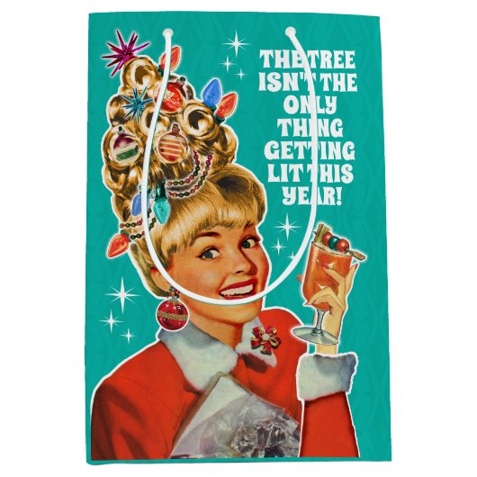 Get おもしろい Lit Girl Christmas抱き枕 – 中バッグ ミディアムペーパーバッグ (正面)