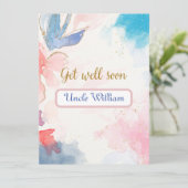 Get カラフル Wellメッセージを使用した水色抽象芸術 カード (スタンド正面)
