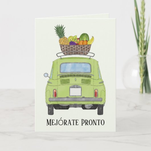 Get スペインの well RedレトロFiat 500 カード (正面)