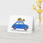 Get フランスの Well BlueレトロFiat 500 カード (黄色い花)