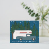 GET & 失った FIND YOURSELF Camping Camper Truck RV ポストカード (スタンド正面)
