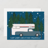GET & 失った FIND YOURSELF Camping Camper Truck RV ポストカード (正面/裏面)