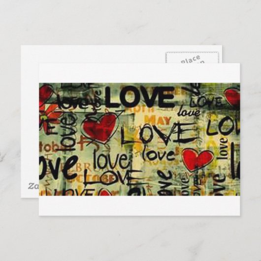 Get A Little Love Graffiti ポストカード (正面/裏面)