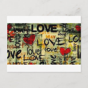 Get A Little Love Graffiti ポストカード