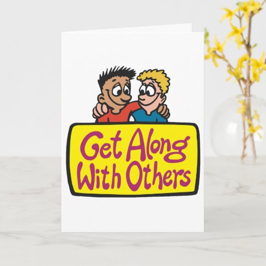 Get Along With Others Friends Kindness and Unity カード (黄色い花)