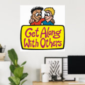 Get Along With Others Friends Kindness and Unity ポスター (ホームオフィス)