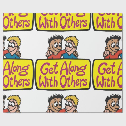 Get Along With Others Friends Kindness and Unity ラッピングペーパー (フラット)