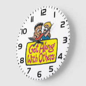 Get Along With Others Friends Kindness and Unity ラージ壁時計 (傾斜)