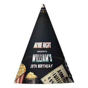 Get boy Camping Popcorn Movie Night 13th birthday パーティーハット