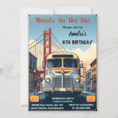 Get Boy Cute Girl Tour Cityパーティーバス6誕生日 招待状 (正面)