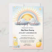 Get Boy Pink Sky ユニーク Cloud Sunshine Baby Shower 招待状 (正面)