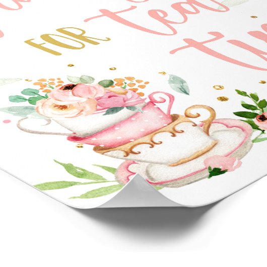Get Fancy For Tea Time Baby Brewing Baby Shower ポスター (角)