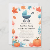 Get Farm Pink Blue Boho Girl Boy秋ベビーシャワー 招待状 (正面)