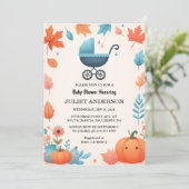 Get Farm Pink Blue Boho Girl Boy秋ベビーシャワー 招待状 (スタンド正面)