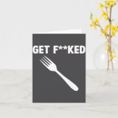 Get Forked Funny Pun Satire Parody Humor Offensive カード (黄色い花)