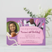 Get Glammed Up – メイクアップ/スパ招待状 招待状 (スタンド正面)