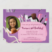 Get Glammed Up – メイクアップ/スパ招待状 招待状 (正面/裏面)