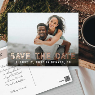 Get in Line Save the Date Foil招待状葉書 箔招待状ポストカード