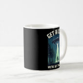Get In Loser、Get Tacos – のおもしろいエイリアン コーヒーマグカップ (正面右)