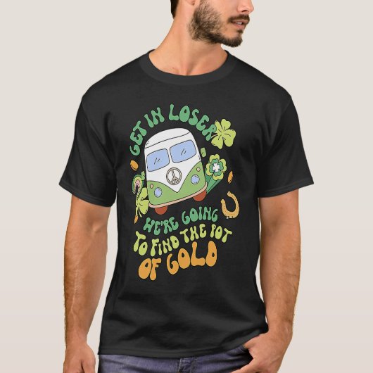Get In Loser  Retro Groovy St Patrick's Day Women  Tシャツ (正面)