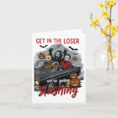 Get In Loser Were Going Slashing Horror Halloween  カード (黄色い花)