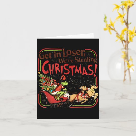 Get In Loser We're Stealing Christmas  カード (黄色い花)