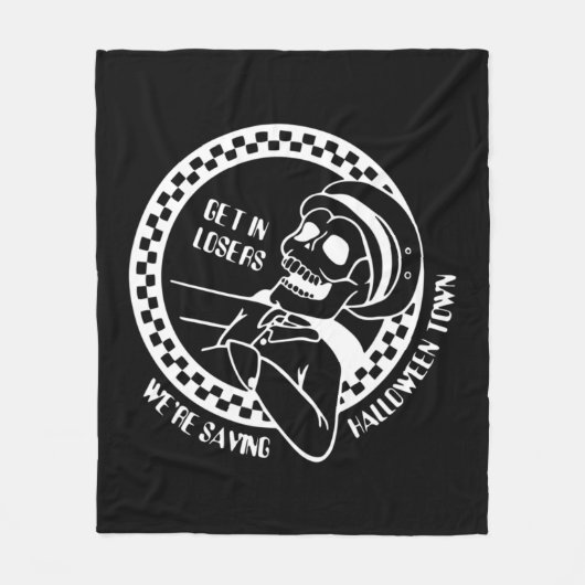 Get In Losers Lazy Halloween Costume Fun Skeleton  フリースブランケット (正面)