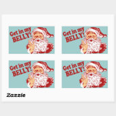 Get In My Beve Christmas おもしろい（私の腹のクリスマス） 長方形シール (シート)